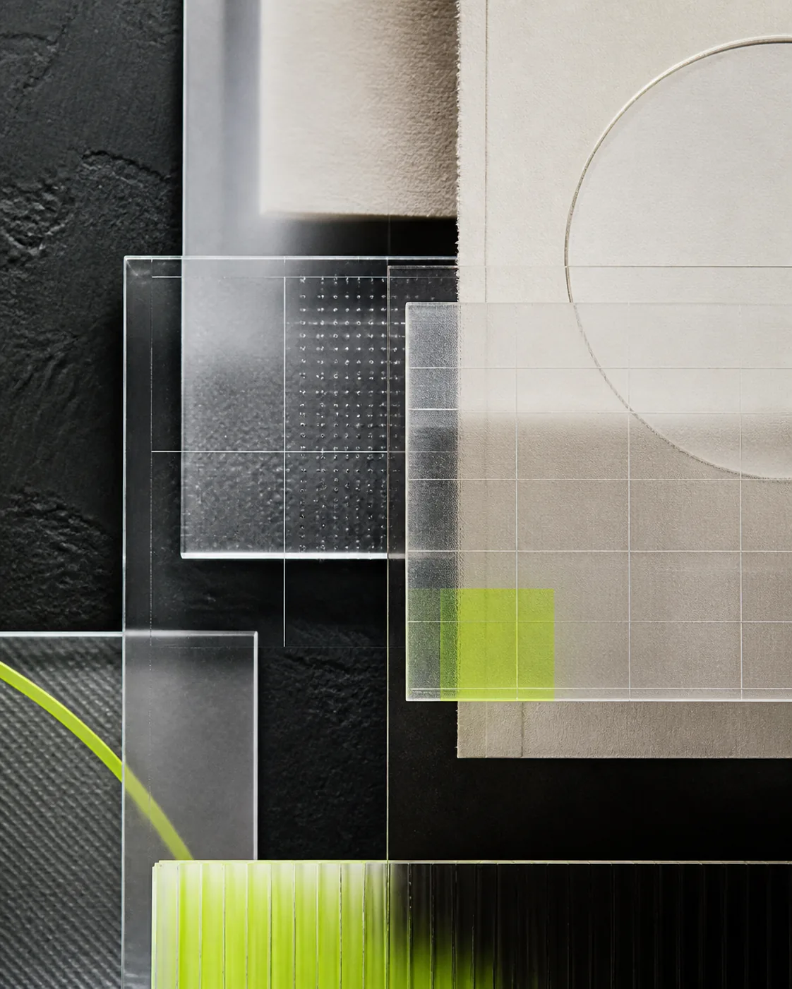 Layered glass and paper design study