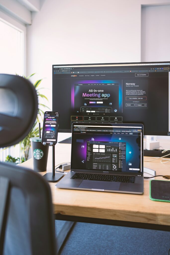 UI and UX design workspace
